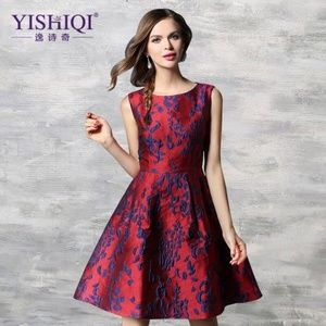 Yishiqi Holiday Fit and Flare Dress Size S